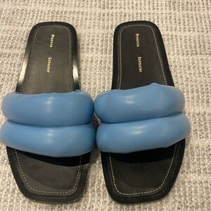 Proenza Shoulder Puffy Quilted Leather Slides